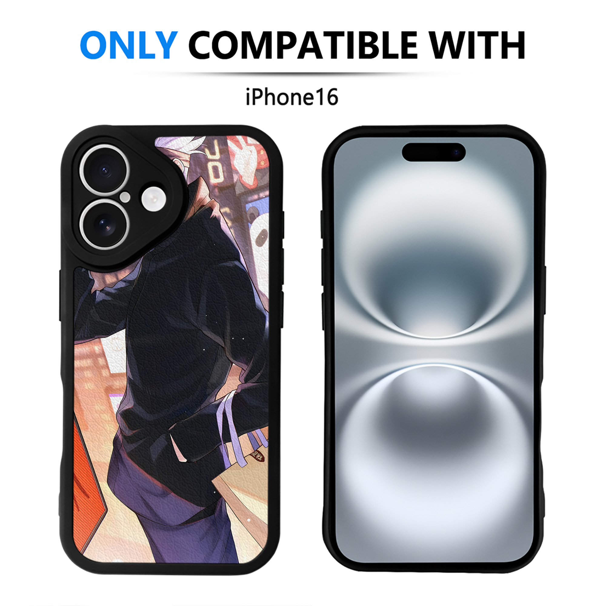 （画像用） 呪術廻戦 Jujutsu Kaisen 【iPhone 16シリーズ対応】シリコンスマホケース（レザー調） 材質：シリコン